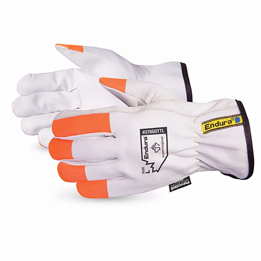 Endura® Winter Driver Gloves with HiViz Fingertips Leather HiViz